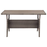 Garden Table Grey 120x70x66 cm Poly Rattan - Side View