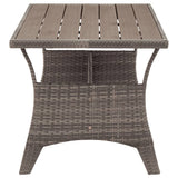 Garden Table Grey 120x70x66 cm Poly Rattan - Top-Down View