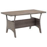 Garden Table Grey 120x70x66 cm Poly Rattan - Rear View
