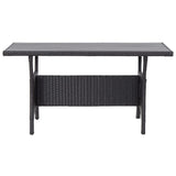 Garden Table Black 120x70x66 cm Poly Rattan