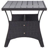 Garden Table Black 120x70x66 cm Poly Rattan - Side View