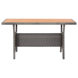 Garden Table Grey 120x70x66 cm Solid Acacia Wood - Front View