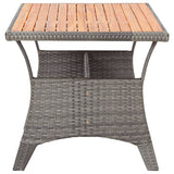 Garden Table Grey 120x70x66 cm Solid Acacia Wood - Side View