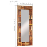Wall Mirror Solid Wood Reclaimed 50x110 cm