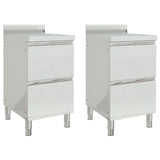 Commercial Kitchen Cabinets with 2 Drawers 2 pcs 50x60x96 cm