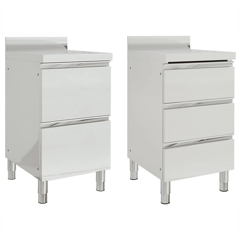Commercial Kitchen Cabinets 2 pcs 50x60x96 cm Stainless Steel