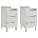 Commercial Kitchen Cabinets with 3 Drawers 2 pcs 50x60x96 cm