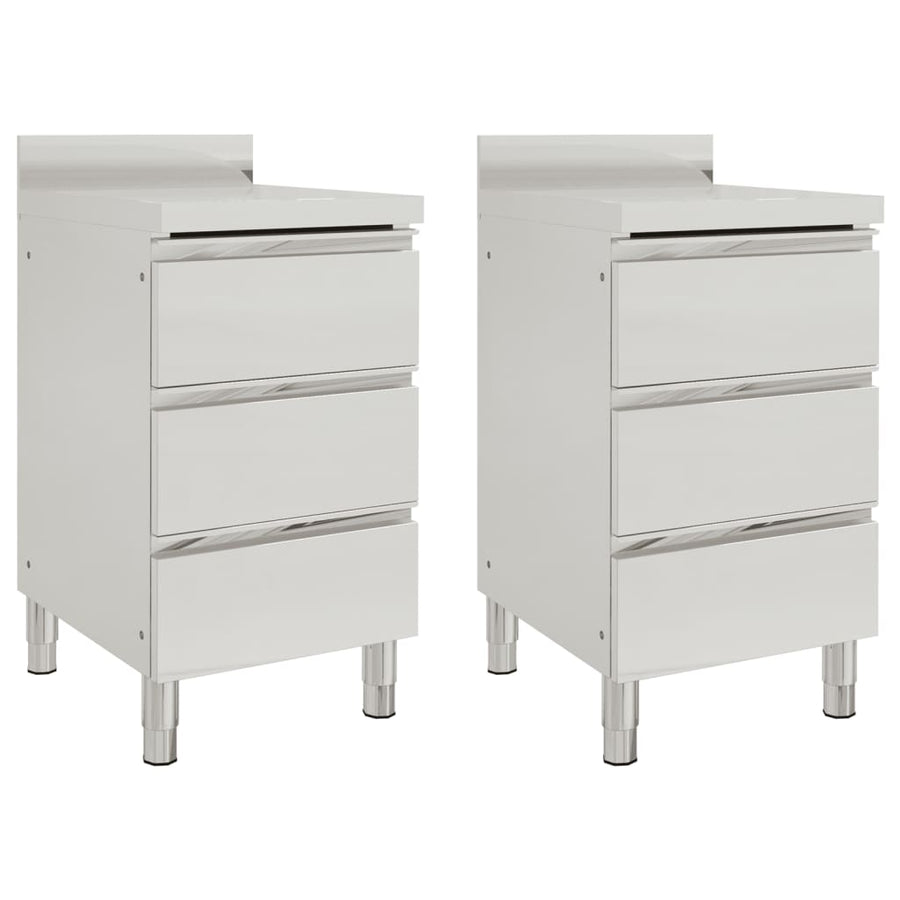 Commercial Kitchen Cabinets with 3 Drawers 2 pcs 50x60x96 cm