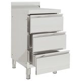 Commercial Kitchen Cabinets with 3 Drawers 2 pcs 50x60x96 cm - Side View