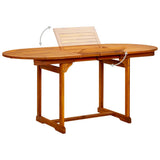 Garden Dining Table (120-170)x80x75 cm Solid Acacia Wood - Side View