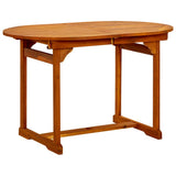 Garden Dining Table (120-170)x80x75 cm Solid Acacia Wood - Top-Down View