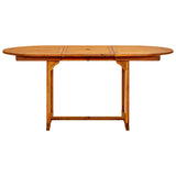 Garden Dining Table (120-170)x80x75 cm Solid Acacia Wood