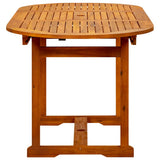 Garden Dining Table (120-170)x80x75 cm Solid Acacia Wood - Rear View
