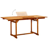 Garden Dining Table (120-170)x80x75 cm Solid Acacia Wood - Side View