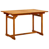 Garden Dining Table (120-170)x80x75 cm Solid Acacia Wood - Top-Down View