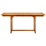 Garden Dining Table (120-170)x80x75 cm Solid Acacia Wood - 45-Degree Angle