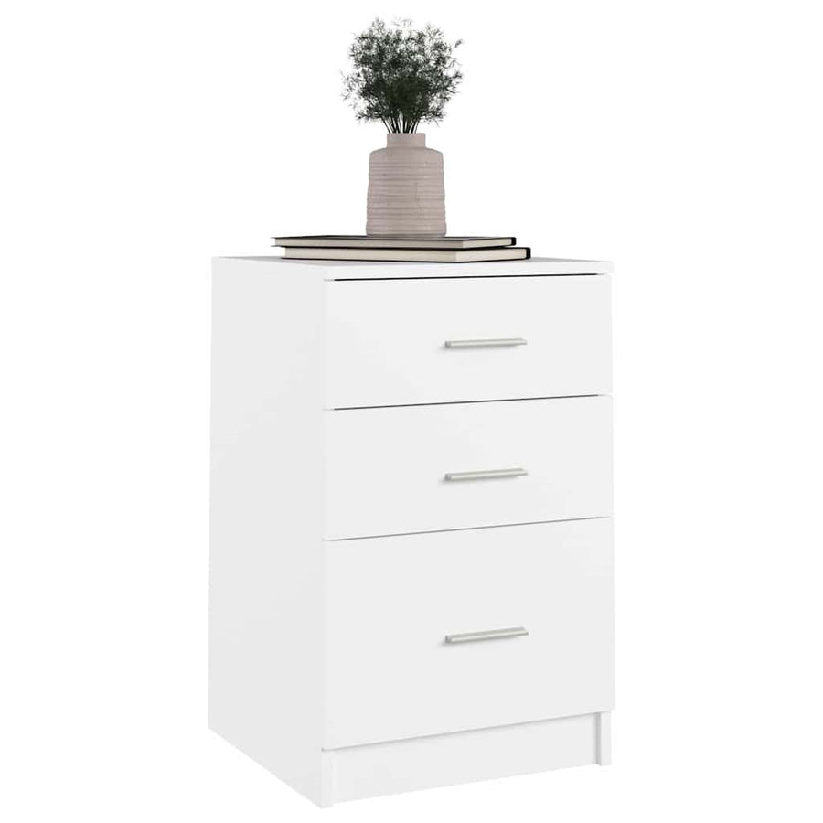 Bed Cabinet White 40x40x63 cm Engineered Wood