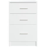 Bed Cabinet White 40x40x63 cm Engineered Wood - Rear View