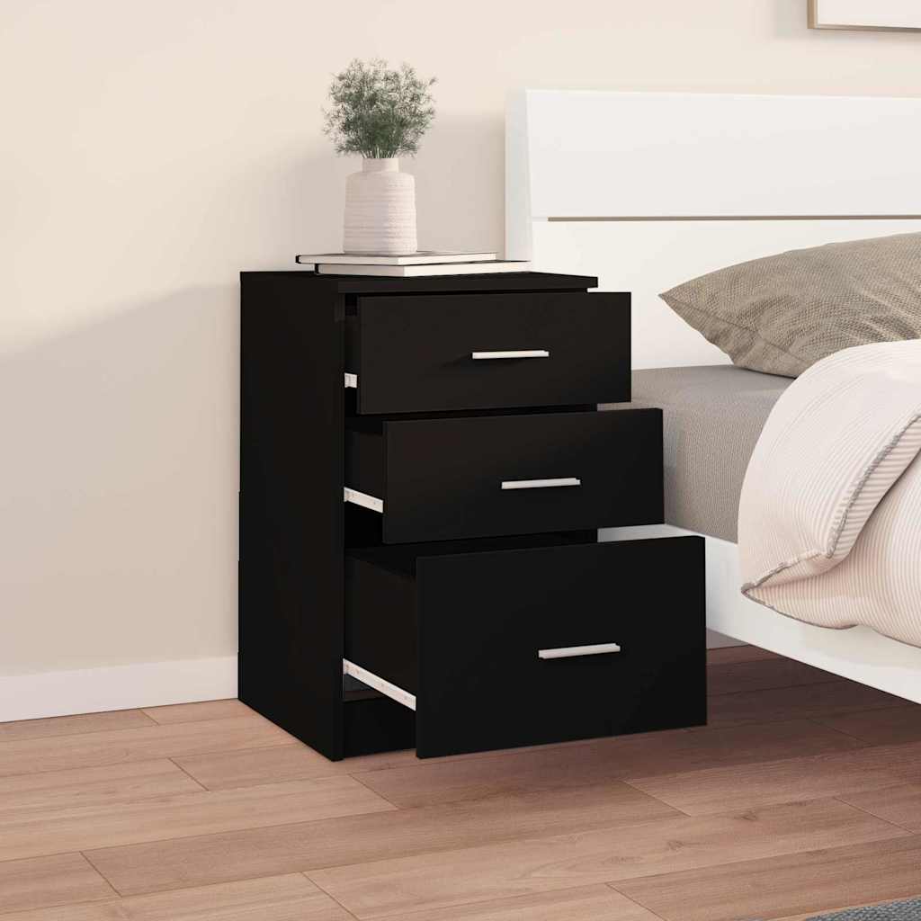 Bedside Cabinet Black Oak 40 x 40 x 63 cm Engineered Wood