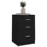 Bedside Cabinet Black Oak 40 x 40 x 63 cm Engineered Wood - Side View