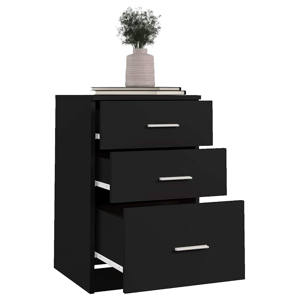Bedside Cabinet Black Oak 40 x 40 x 63 cm Engineered Wood