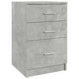 Bed Cabinet Concrete Grey 40x40x63 cm Engineered Wood - Front View