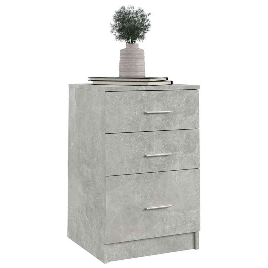 Bed Cabinet Concrete Grey 40x40x63 cm Engineered Wood