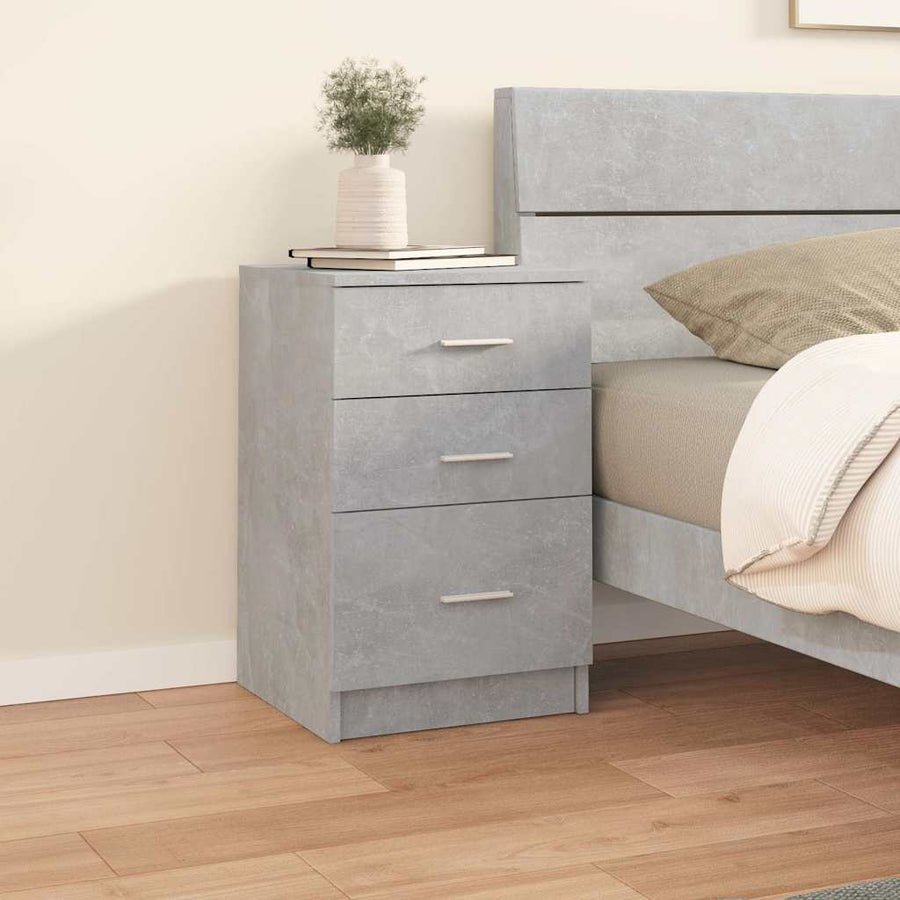 Bed Cabinet Concrete Grey 40x40x63 cm Engineered Wood