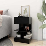 Bedside Cabinet High Gloss Black 40x35x65 cm Engineered Wood - Side View
