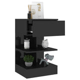 Bedside Cabinet High Gloss Black 40x35x65 cm Engineered Wood