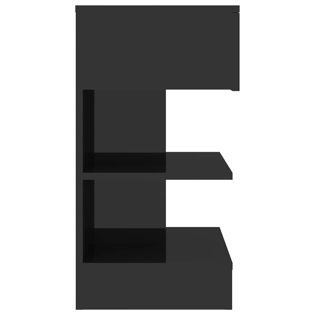 Bedside Cabinet High Gloss Black 40x35x65 cm Engineered Wood
