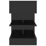 Bedside Cabinets 2 pcs High Gloss Black 40x35x65 cm - Rear View