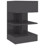Bedside Cabinet High Gloss Grey 40x35x65 cm Engineered Wood