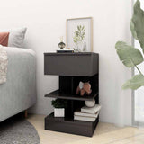 Bedside Cabinet High Gloss Grey 40x35x65 cm Engineered Wood