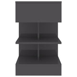 Bedside Cabinet High Gloss Grey 40x35x65 cm Engineered Wood - 45-Degree Angle