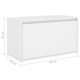 Hall Bench 80x40x45 cm White Engineered Wood