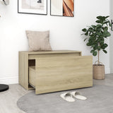 Hall Bench 80x40x45 cm Sonoma Oak Engineered Wood - Side View
