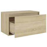 Hall Bench 80x40x45 cm Sonoma Oak Engineered Wood - Rear View