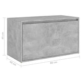 Hall Bench 80x40x45 cm Concrete Grey Engineered Wood - Low Angle