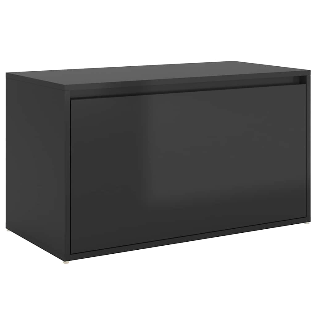 Hall Bench 80x40x45 cm High Gloss Black Engineered Wood