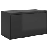 Hall Bench 80x40x45 cm High Gloss Black Engineered Wood