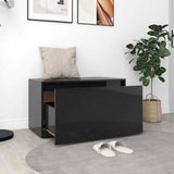 Hall Bench 80x40x45 cm High Gloss Black Engineered Wood