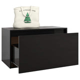Hall Bench 80x40x45 cm High Gloss Black Engineered Wood - Top-Down View