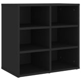 Shoe Cabinet Black 52.5x30x50 cm - Front View