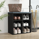 Shoe Cabinet Black 52.5x30x50 cm - Side View