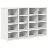 Shoe Cabinet with Shelf White 103 x 30 x 67 cm Engineered Wood - Front View