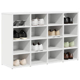 Shoe Cabinet with Shelf White 103 x 30 x 67 cm Engineered Wood - Side View