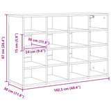 Shoe Cabinet with Shelf White 103 x 30 x 67 cm Engineered Wood