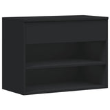 Shoe Bench Black 60x30x45 cm Engineered Wood - Front View