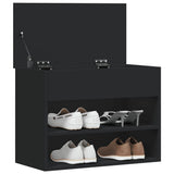 Shoe Bench Black 60x30x45 cm Engineered Wood - Low Angle